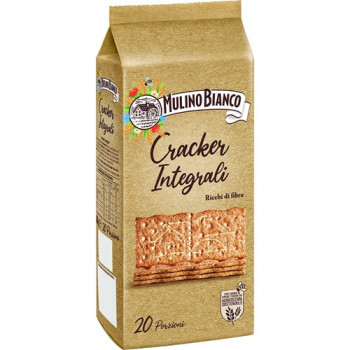 MULINO BIANCO CRACKER INTEGRALI RICCHI DI FIBRE 20 PORZIONI 500 GRAMMI