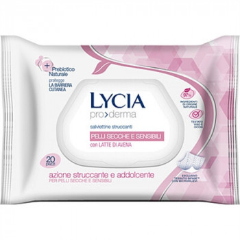 LYCIA SALVIETTE STRUCCANTI PELLI SECCHE E SENSIBILI 20 PZ