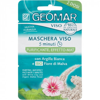 GEOMAR MASCHERA 2 DOSI VISO 5 MINUTI PURIFICANTE & EFFETTO-MJAT CON ARGILLA BIANCA E...