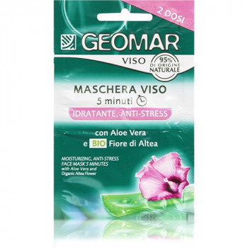 GEOMAR MASCHERA 2 DOSI VISO 5 MINUTI IDRATANTE & ANTI-STRESS CON ALOE VERA E BIO FIORE...