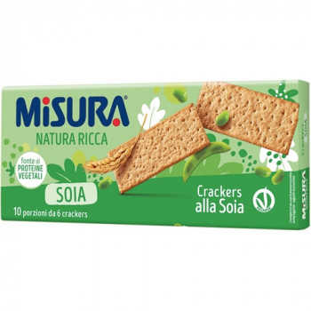 MISURA PROTEIN CRACKERS CON SOIA ITALIANA RICCHE DI PROTEINE VEGETALI 12 PORZIONI 400...