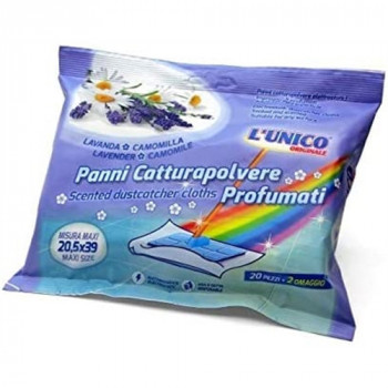 L''UNICO CATTURAPOLVERE PROFUMATO LAVANDA E CAMOMILLA MISURA MAXI 22X39 22 PZ