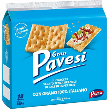 PAVESI CRACKER GRANPAVESI SENZA SALE 18 PORZIONI 560 GRAMMI