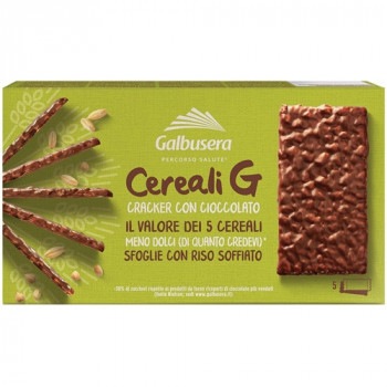 GALBUSERA CEREALI G CRACKER CON RISO SOFFIATO AI 5 CEREALI RICOPERTO DI CIOCCOLATO 5X30...