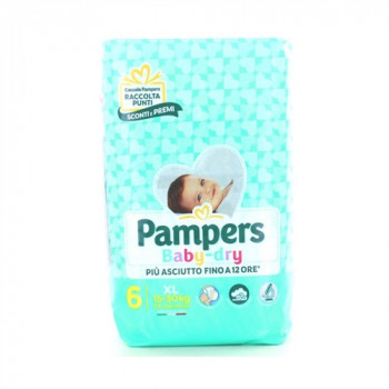 PAMPERS PANNOLINI BABY-DRY  EXTRALARGE MIS 6 15/30KG 14 PZ