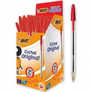 PENNA BIC ROSSA CRISTAL ORIGINAL 5PZ