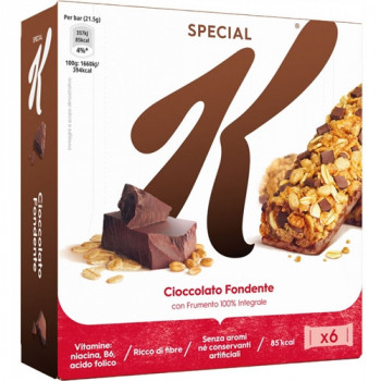 KELLOGG''S SPECIAL K BARRETTE AL CIOCCOLATO FONDENTE RICCO DI FIBRE 100% INTEGRALE...