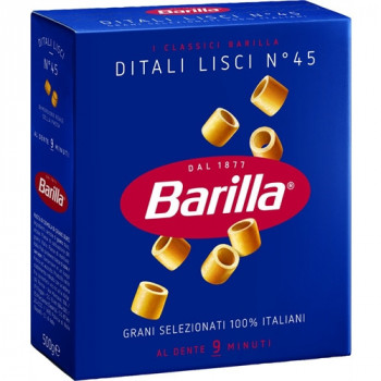 BARILLA DITALI LISCI N45 PASTA DI SEMOLA DI GRANO DURO 500 GRAMMI