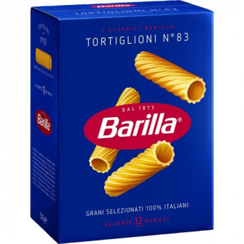 BARILLA TORTIGLIONI N83 PASTA DI SEMOLA DI GRANO DURO 500 GRAMMI