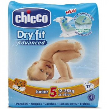 CHICCO PANNOLINI DRY FIT ADVANCED JUNIOR 5 12-25 KG 17 PZ