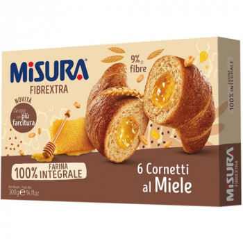 MISURA CORNETTO FARCITI FIBRA EXTRA INTEGRALE AL MIELE 308 GRAMMI