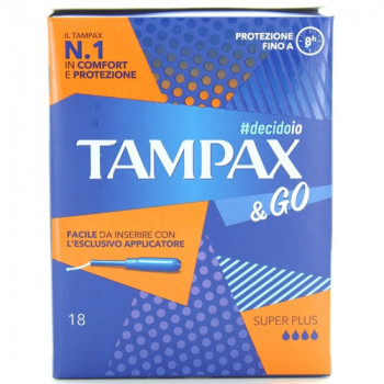 TAMPAX & GO SUPER PLUS 12/15 GIORNI CON APPLICATORE IN PLS 18 PZ