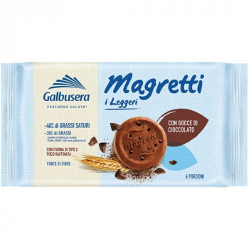 GALBUSERA BISCOTTI MAGRETTI CON GOCCE DI CIOCCOLATO E FARINA DI TIPO 2 RAFFINATA -30%...