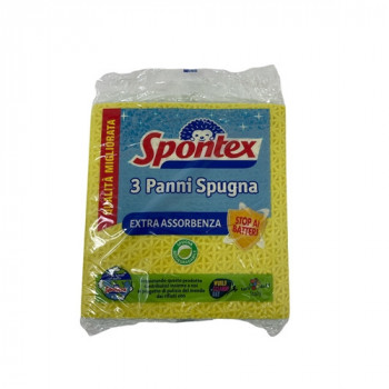 SPONTEX PANNO SPUGNA EXTRA ASSORBENZA STOP AI BATTERI 3 PZ