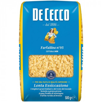 DE CECCO FARFALLINE N95 PASTA DI SEMOLA DI GRANO DURO 500 GRAMMI