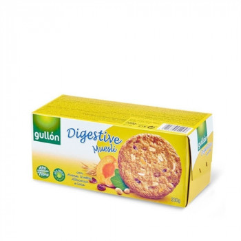 GULLON DIGESTIVE MUESLI BISCOTTO CON UVETTA ALBICOCCA E SOIA 230 GRAMMI