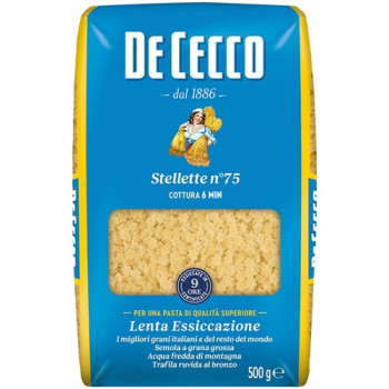 DE CECCO STELLETTE N75 PASTA DI SEMOLA DI GRANO DURO 500 GRAMMI