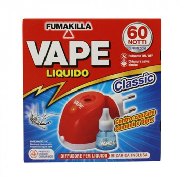 VAPE MAGIC INSETTICIDA ELETTROEMANATORE + RICARICA LIQUIDA 60 NOTTI