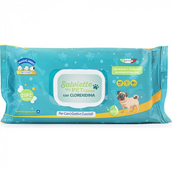 PET SLAVIETTE ANIMALI IGIENIZZANTI E PROFUMATE CON ALOE VERA 20X30 20PZ