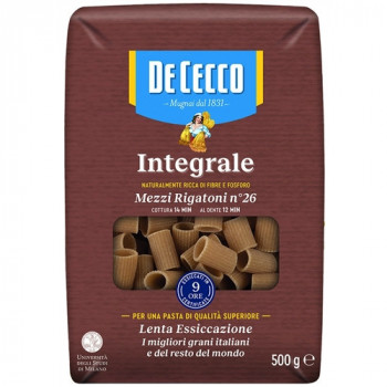 DE CECCO MEZZI RIGATONI INTEGRALE 500 GRAMMI