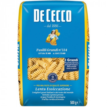 DE CECCO FUSILLI GRANDI N334 PASTA DI SEMOLA DI GRANO DURO 500 GRAMMI