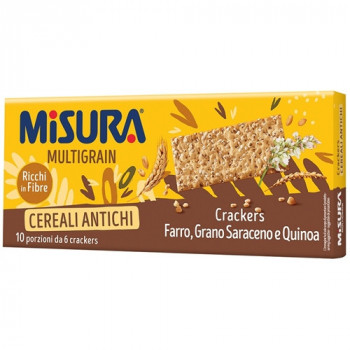 MISURA MULTICEREALI CRACKERS CON FARRO GRANO SARACENO E QUINOA RICCHI DI FIBRE FARINA...