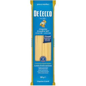 DE CECCO LINGUINE GRANDI N407 PASTA DI SEMOLA DI GRANO DURO 500 GRAMMI