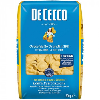 DE CECCO ORECCHIETTE GRANDI N190 PASTA DI SEMOLA DI GRANO DURO 500 GRAMMI