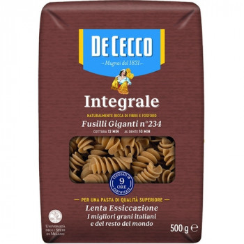 DE CECCO FUSILLI GIGANTI INTEGRALE 500 GRAMMI