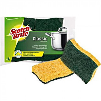 SCOTCH-BRITE FIBRAVERDE CLASSICA SPUGNA ABRASIVA SUPER ASSORBENTE NON USARE SU SUPRFICI...