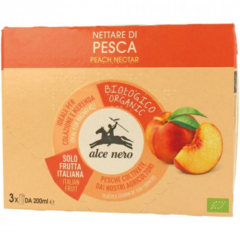 ALCE NERO SUCCO BIO NETTARE DI PESCA SOLO PRODOTTO ITALIANO 3X200 ML