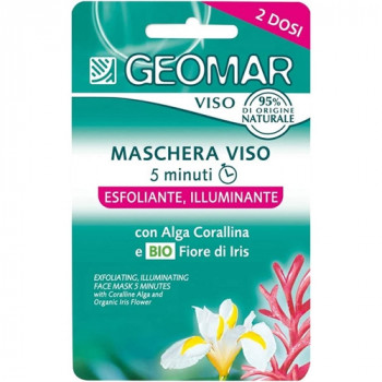 GEOMAR MASCHERA 2 DOSI VISO 5 MINUTI ESFOLIANTE E ILLUMINANTE CON ALGA CORALLINA E BIO...