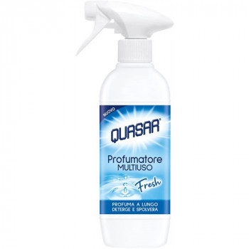 QUASAR SPRAY PROFUMATORE MULTIUSO FRESH PROFUMA A LUNGO, DETERGE E SPOLVERA 500 ML