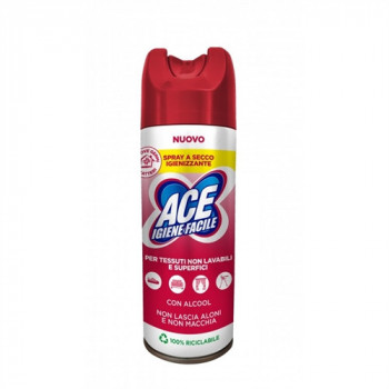 ACE IGIENIZZANTE SPRAY A SECCO PER TESSUTI NON LAVABILI E SUPERFICI CON ALCOOL NON...