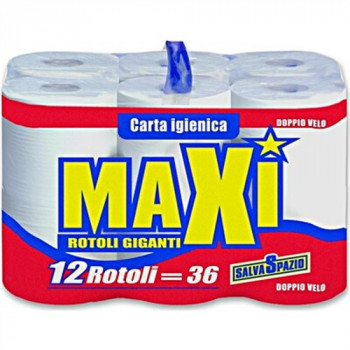 MAXI CARTA IGIENICA 2 VELI FORMATO CONVENIENZA 12PZ