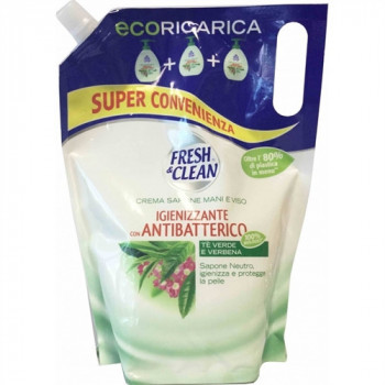 FRESH & CLEAN SAPONE IGIENIZZANTE CON ANTIBATTERICO TE'' VERDE ECORICARICA 1000 ML