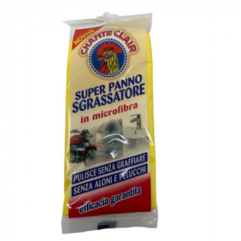 CHANTECLAIR SUPER PANNO SGRASSATORE IN MICROFIBRA 40X40 NON GRAFFIA E NON LASCIA ALONI...