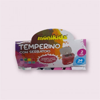 TEMPERINO CON SERBATOIO DOPPIA MINA COLORI ASSORTITI 1 PZ