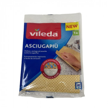 VILEDA ASCIUGAPIU'' SUPER ASSORBENZA 30X35 NON LASCIA ALONI 1 PZ LAVABILE IN LAVATRICE