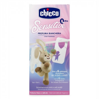 CHICCO SENSITIVE PROFUMA BIANCHERIA PER ARMADI E CASSETTI DURATA FINO A 6 SETTIMANE 3 PZ