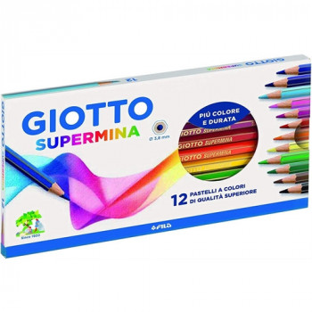 GIOTTO 12 PASTELLI A COLORI SUPERMINA 3.8MM 1 CONFEZIONE