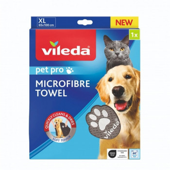 VILEDA PET PANNO MICROFIBRA PER ASCIUGATURA ANIMALE EFFETTO SOFT TOUCH CM 65X100...