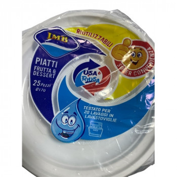 MONOUSO PIATTO FRUTTA/DESSERT USA E RIUSA 25 PZ IMB