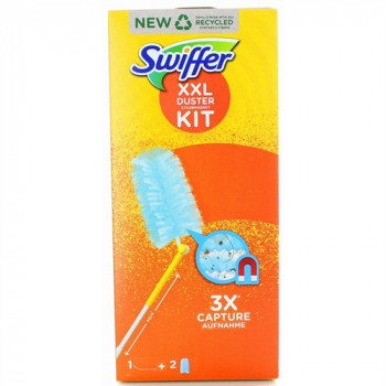 SWIFFER DUSTER XXL KIT PIUMINO CON ASTA ALLUNGABILE FINO A 90 CM + 2 PANNI