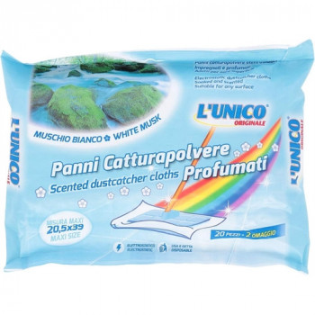 L''UNICO CATTURAPOLVERE PROFUMATO MUSCHIO BIANCO MISURA MAXI 22X39 20 PZ