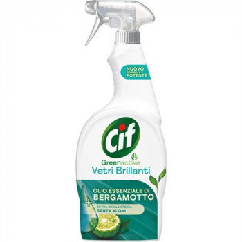 CIF VETRI GREEN ACTIVE CON OLIO ESSENZIALE DI BERGAMOTTO PER VETRI SENZA ALONI  650 ML