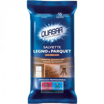 QUASAR SALVIETTE LEGNO E PARQUET CON CERA D''API EFFETTO ANTIPOLVERE E AZIONE NUTRIENTE...