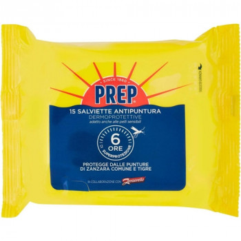 PREP SALVIETTE ANTI PUNTURA CONTRO ZANZARE COMUNI E TIGRE 15 PZ