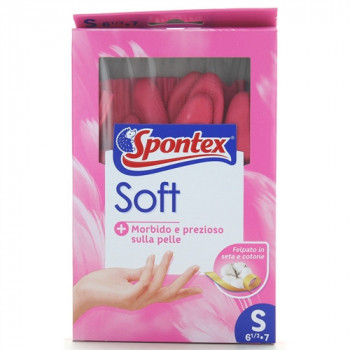 SPONTEX GUANTI COMFORT FELPATI IN SETA E COTONE MISURA PICCOLA