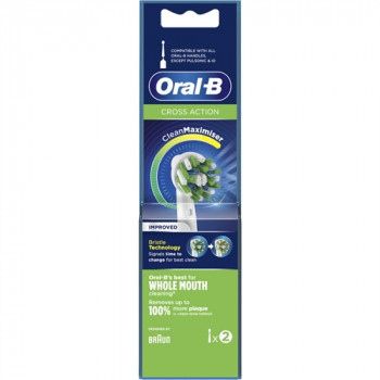 ORAL B RICAMBIO TESTINA BIANCA SPAZZOLINO ELETTRICO VITALITY CROS ACTION 2 PZ